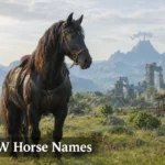 BOTW horse names in a Hyrule-inspired field