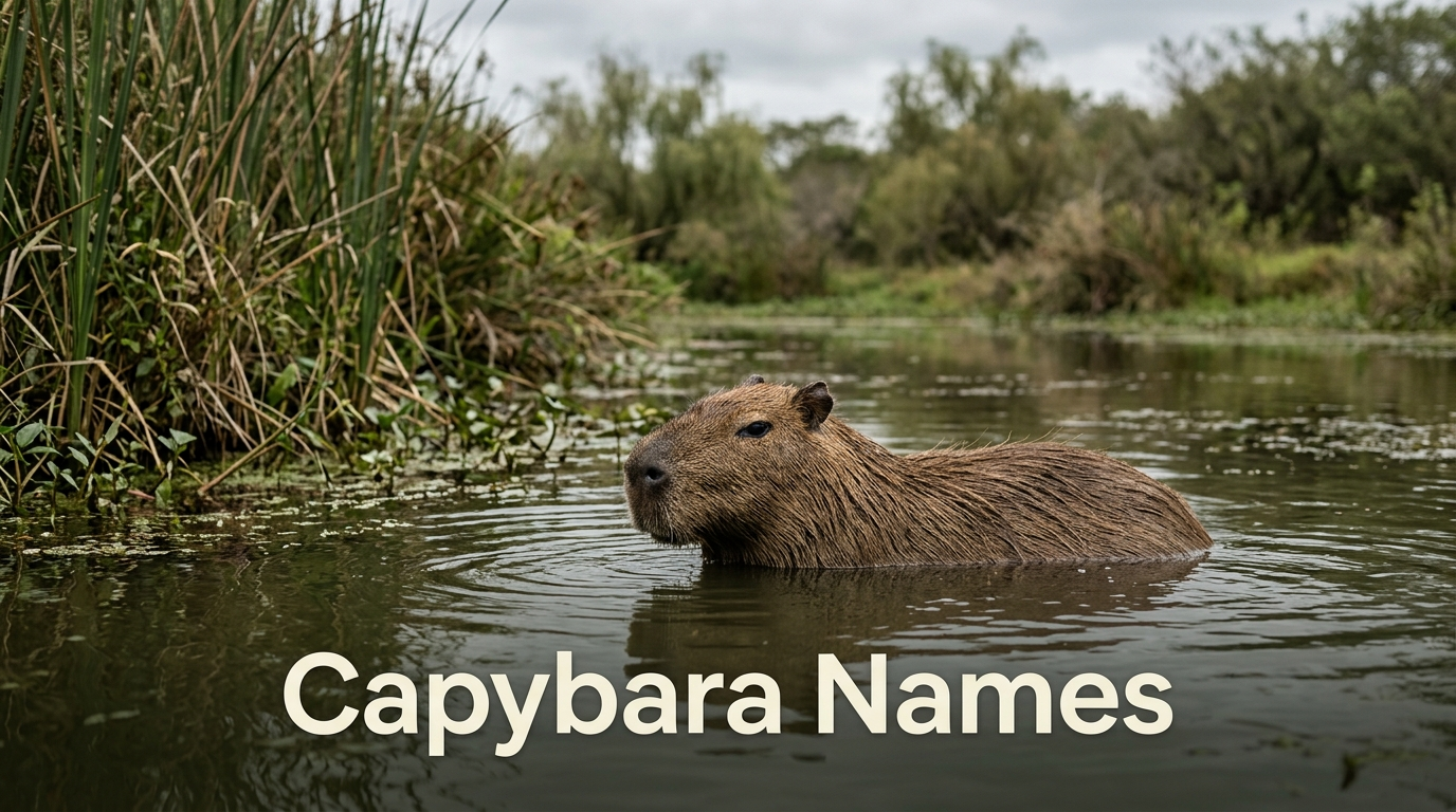 Capybara floating in a pond with only its head above water
