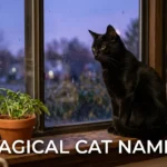 Black cat at dusk, a favorite theme for magical cat names