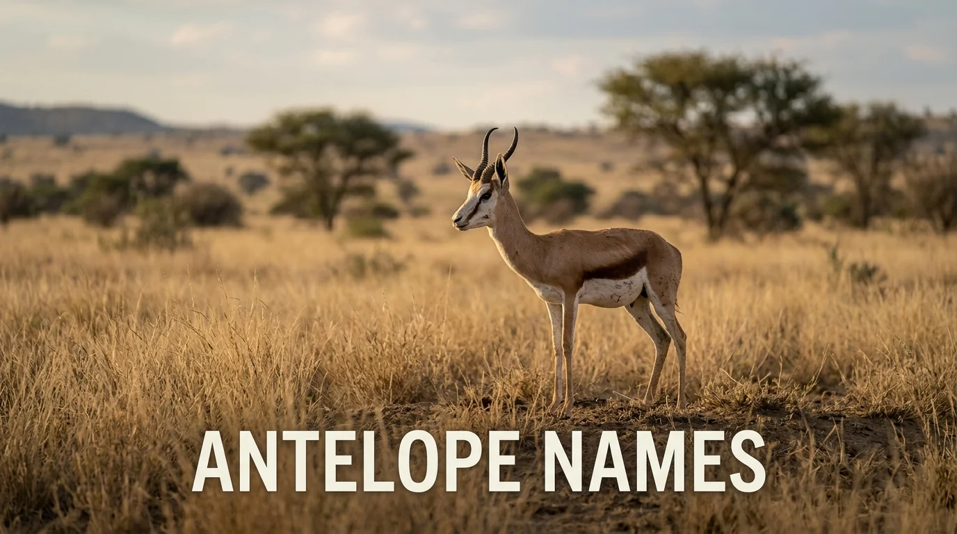 Springbok in golden savanna grass, a favorite theme for antelope names
