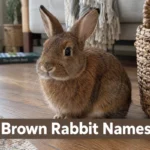 Chestnut brown pet rabbit sitting indoors, a favorite for brown rabbit names