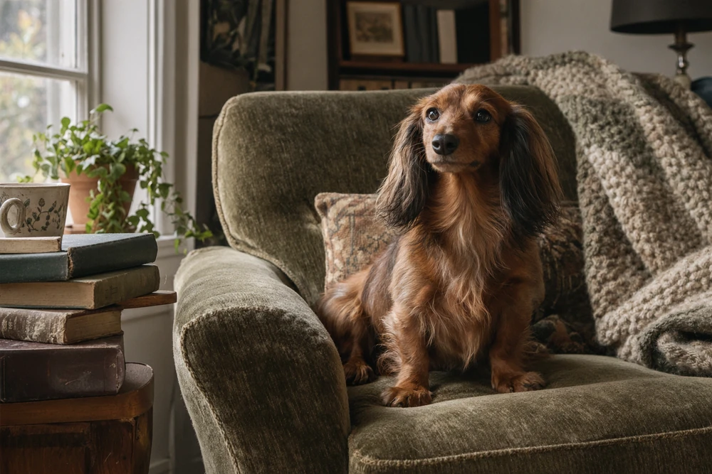 Small Dachshund with big grandpa energy for old man dog names